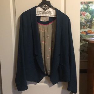 Teal blazer with adorable llama print lining